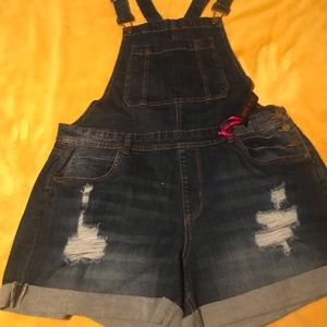 Distressed Denim Overalls (women) never worn